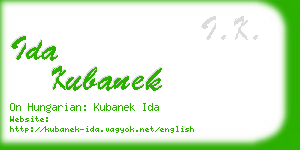 ida kubanek business card